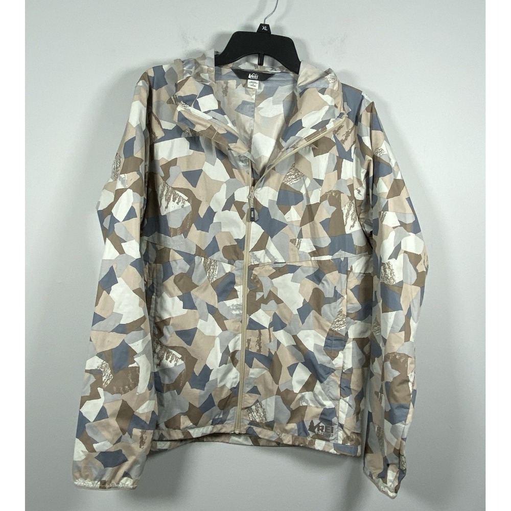 REI Co-Op Men's Sz S Flash Print Ripstop Rain Jacket Windbreaker Hiking Outdoors